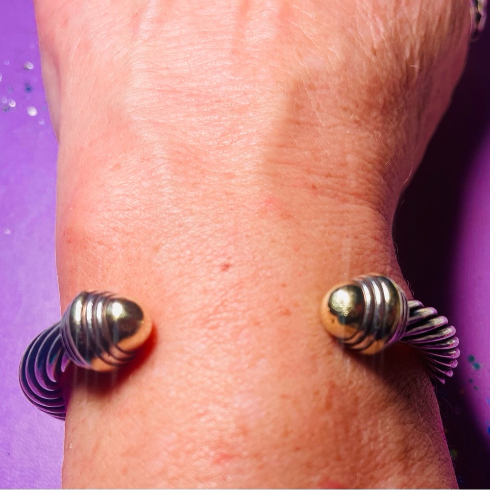 David Yurman Classic Gold & Silver  Cable bracelet is timeless 7mm - Picture 13 of 14